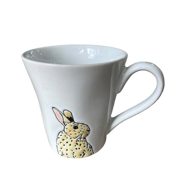 ELI +ANA Easter Bunny Rabbit Mug White Embossed Ceramic Spring Tea Cup New - Picture 2 of 10